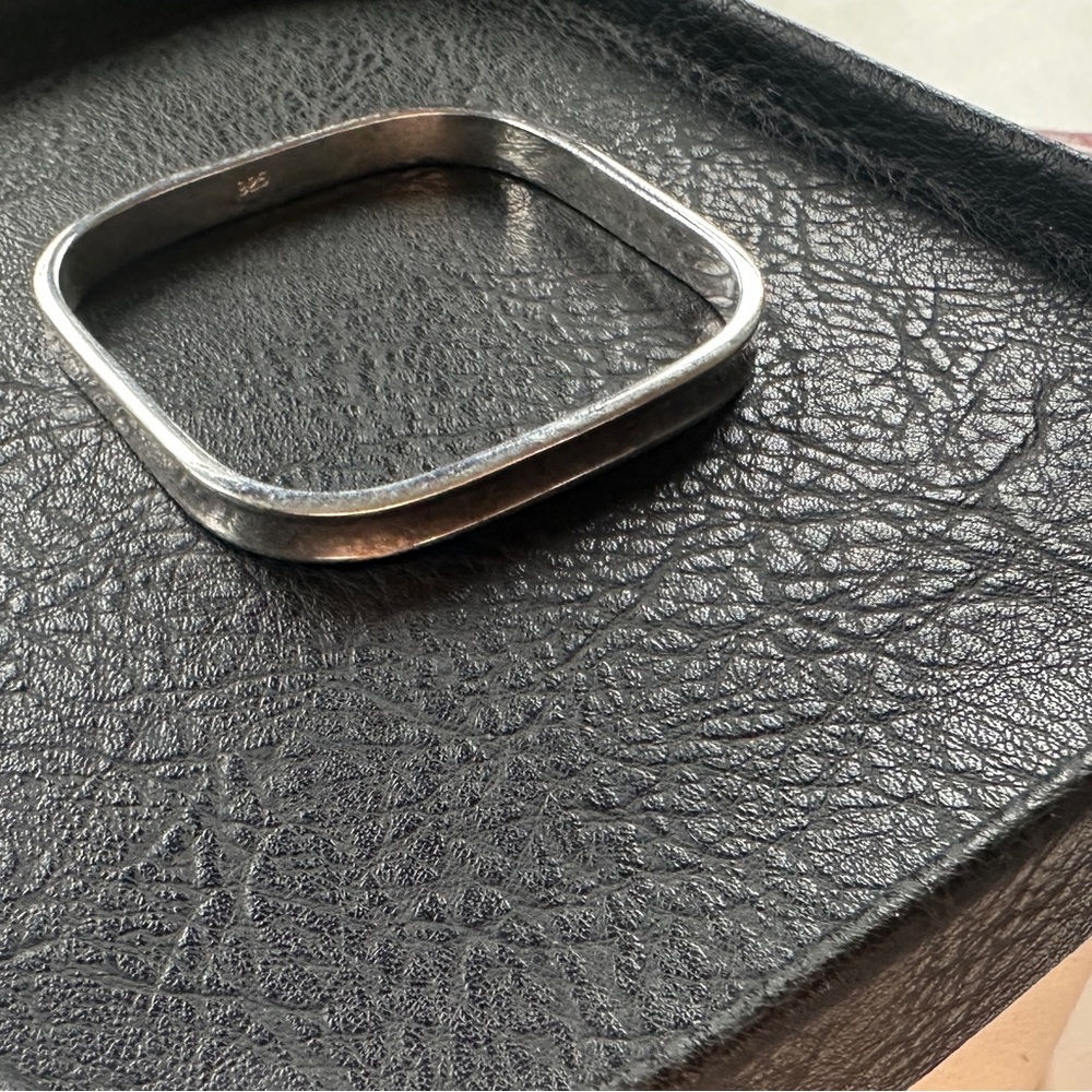 Vintage Sterling Silver Heavy Solid 925 Square Bracelet | Modern Unisex | 31g - Picture 2 of 9